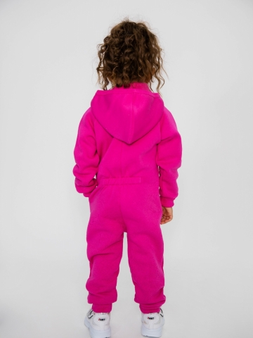 318-Ф. Комбинезон на молнии с капюшоном, фуксия, хлопок 65%, 35% ПЭ, 3 нитка толстовка (начёс) 86,92,98,104